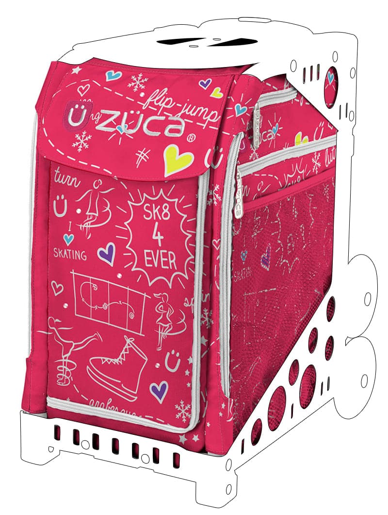 ZÜCA Pink SK8 Sport Rolling Bag (Figure Skating)