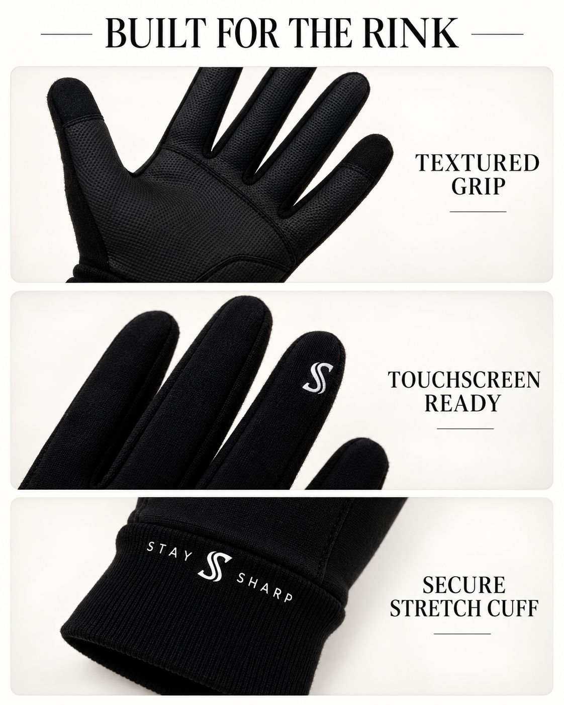 Stay Sharp Sparks™ RinkMusic-Enabled Figure Skating Gloves