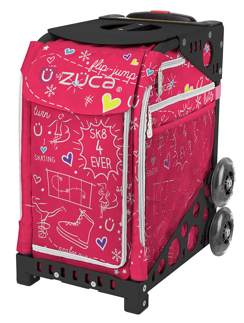 ZÜCA Pink SK8 Sport Rolling Bag (Figure Skating)