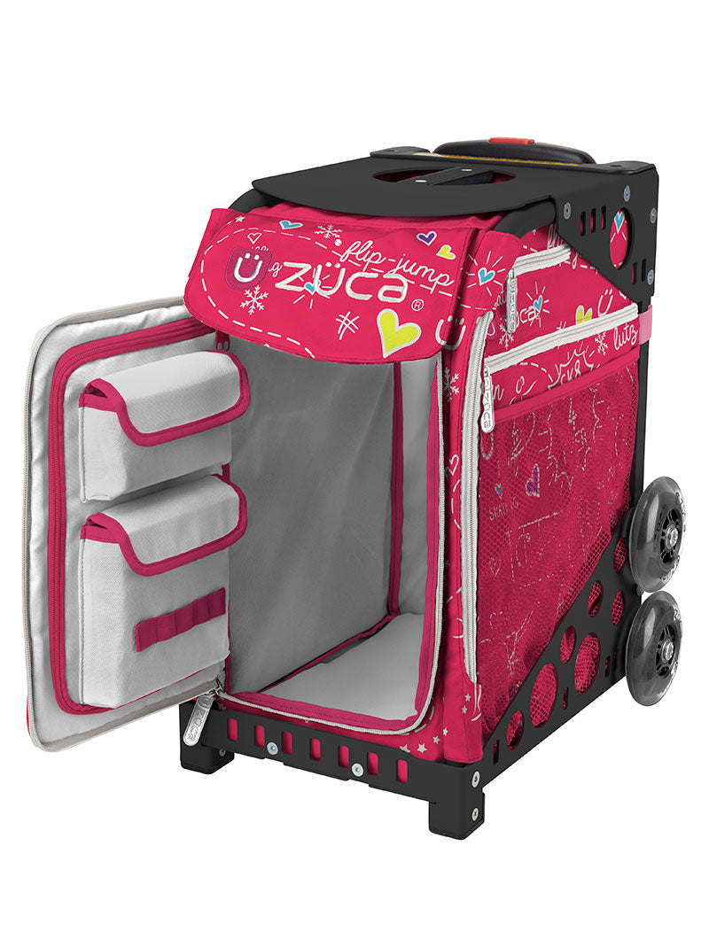 ZÜCA Pink SK8 Sport Rolling Bag (Figure Skating)