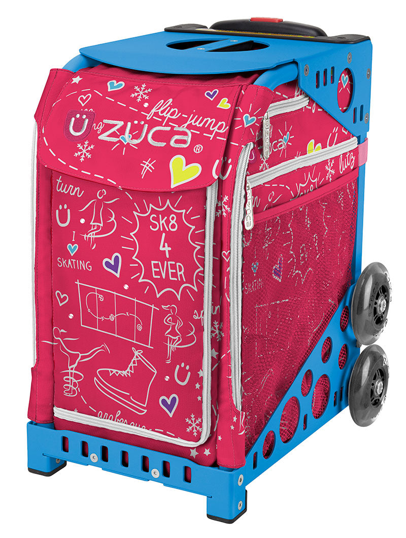 ZÜCA Pink SK8 Sport Rolling Bag (Figure Skating)