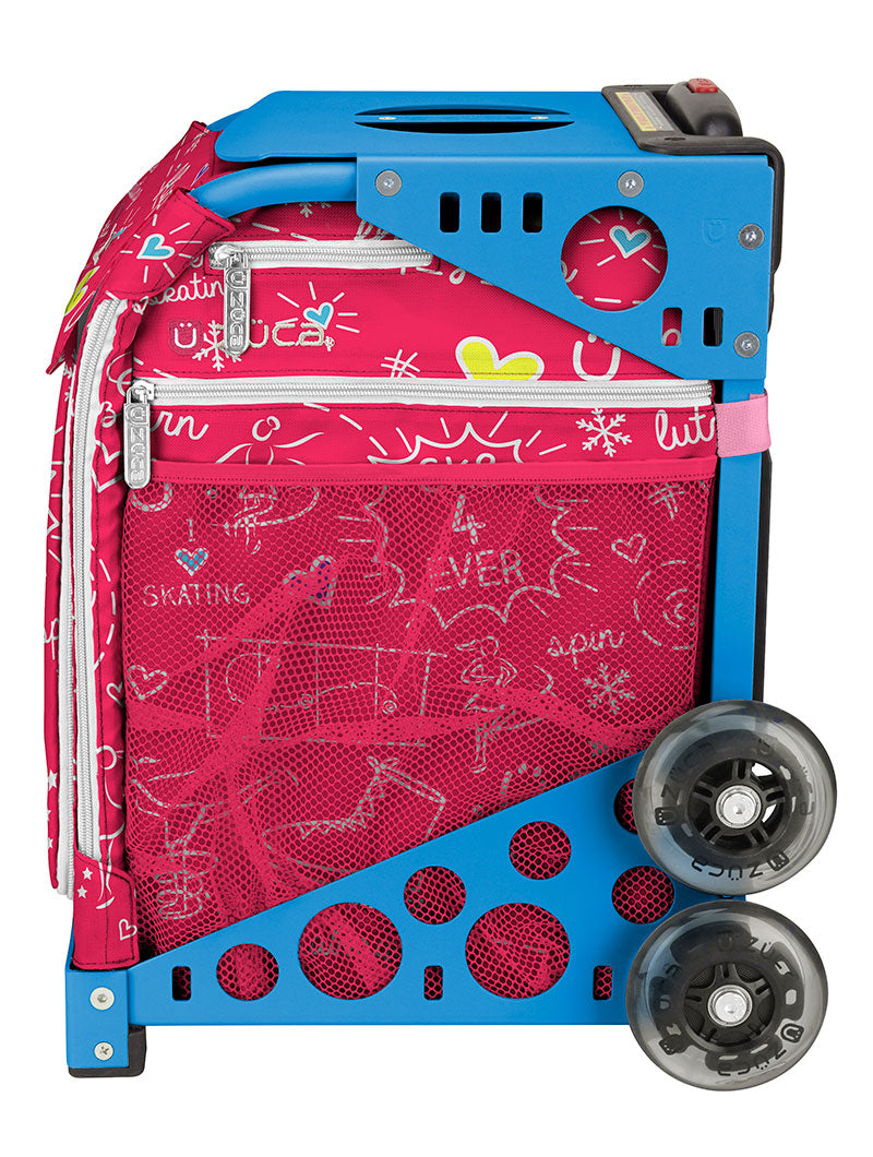 ZÜCA Pink SK8 Sport Rolling Bag (Figure Skating)