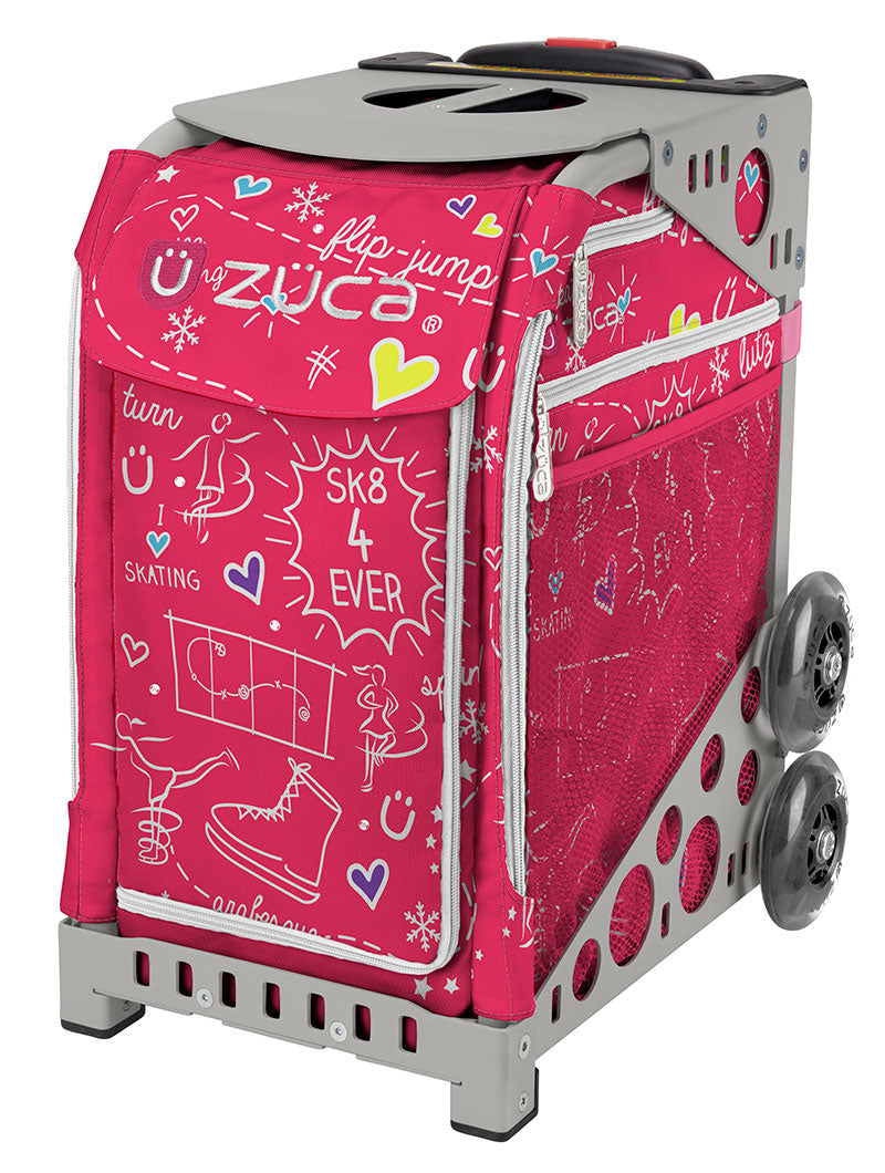 ZÜCA Pink SK8 Sport Rolling Bag (Figure Skating)