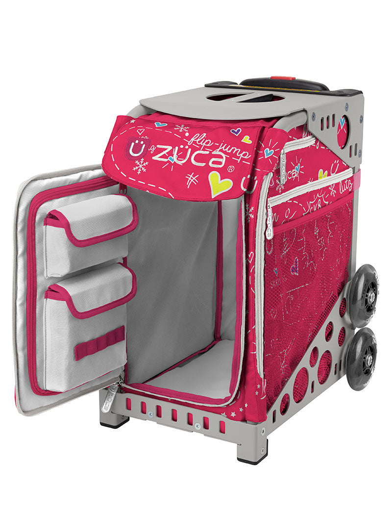 ZÜCA Pink SK8 Sport Rolling Bag (Figure Skating)