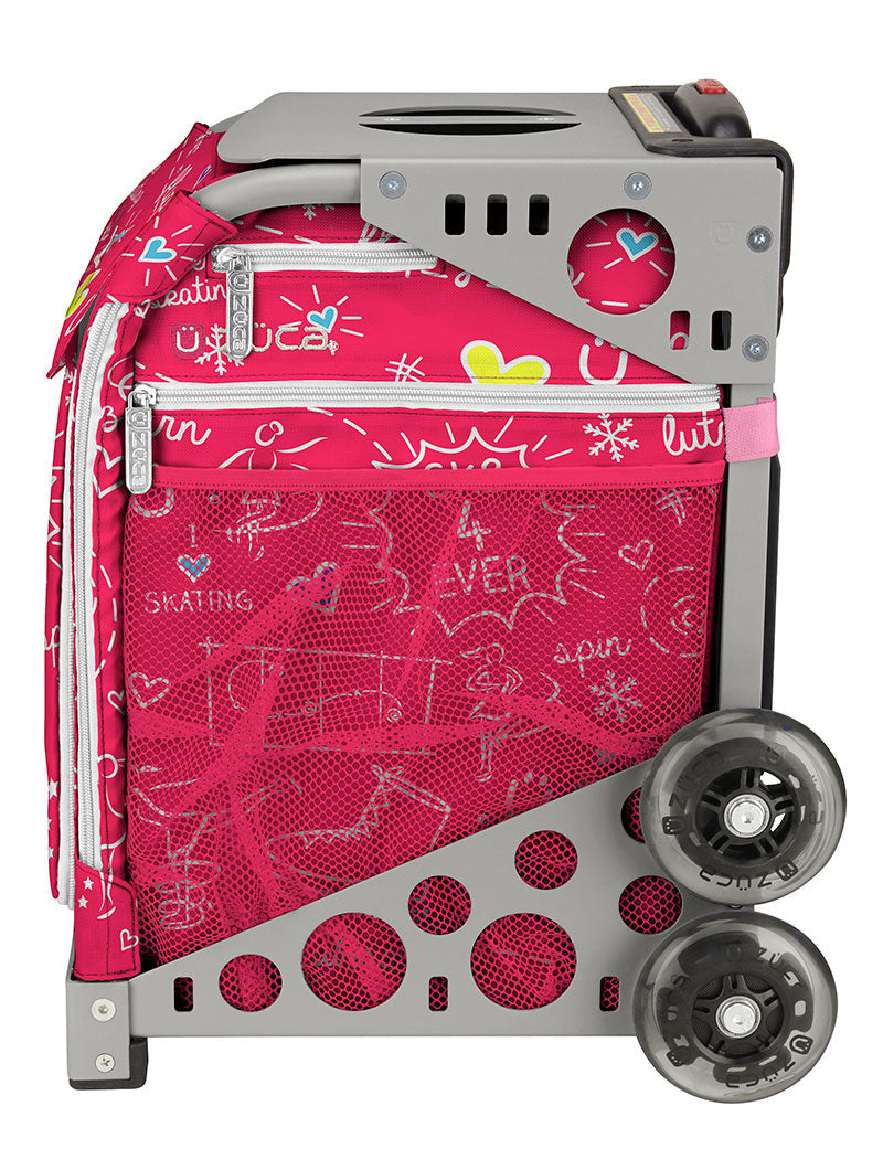 ZÜCA Pink SK8 Sport Rolling Bag (Figure Skating)
