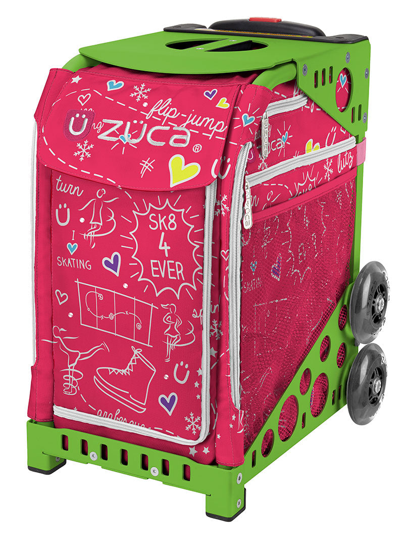 ZÜCA Pink SK8 Sport Rolling Bag (Figure Skating)