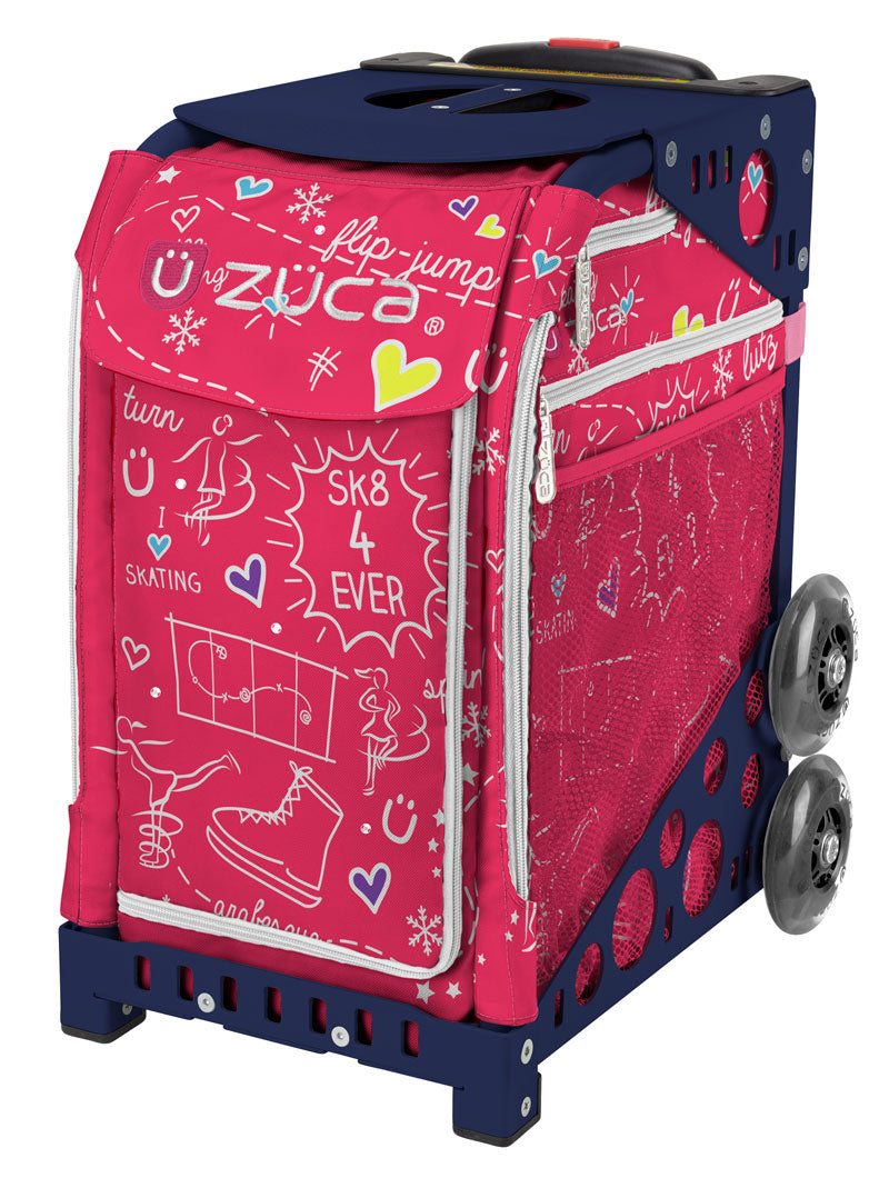 ZÜCA Pink SK8 Sport Rolling Bag (Figure Skating)
