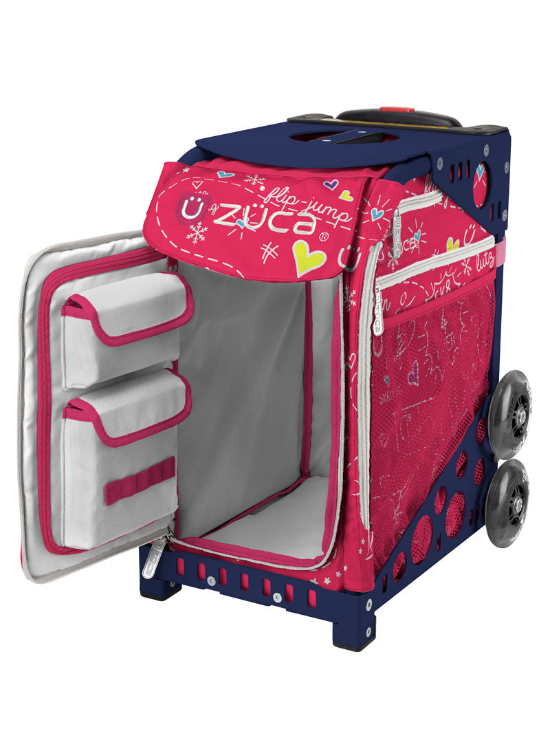 ZÜCA Pink SK8 Sport Rolling Bag (Figure Skating)