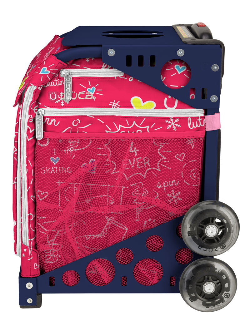 ZÜCA Pink SK8 Sport Rolling Bag (Figure Skating)