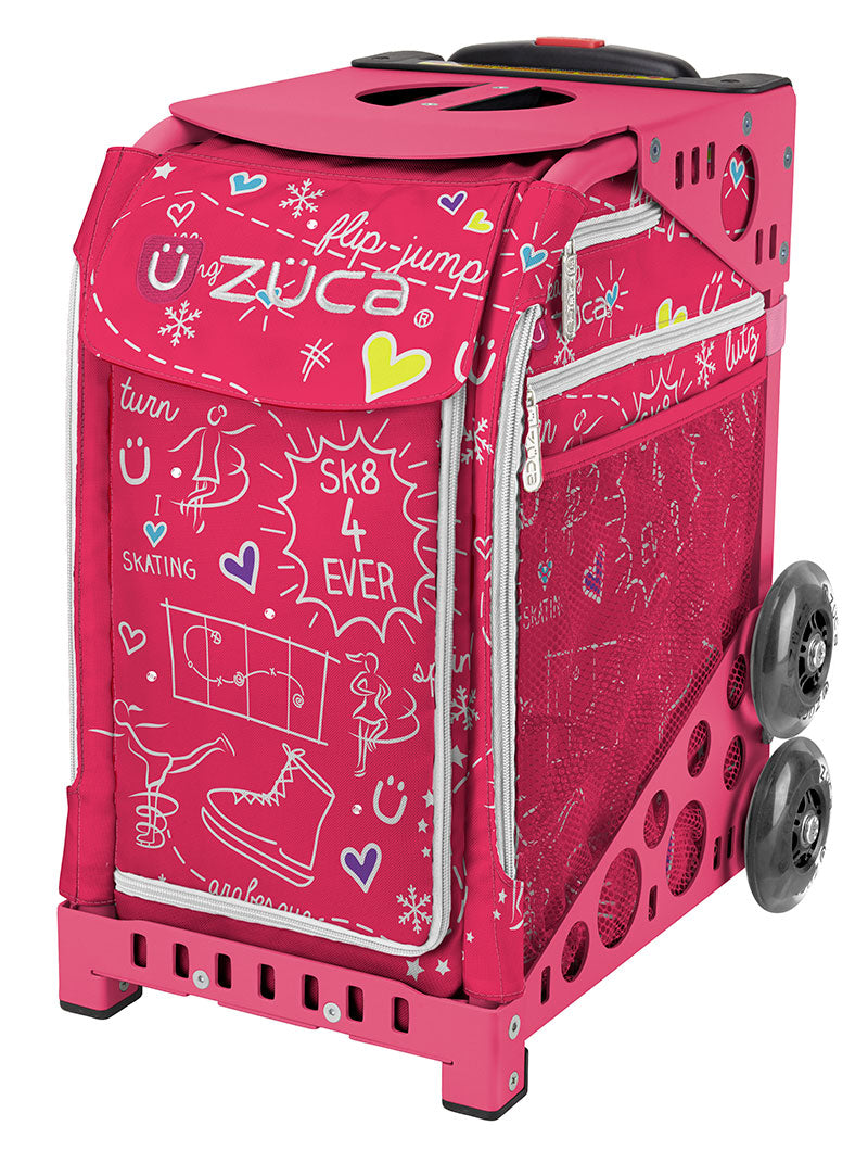 ZÜCA Pink SK8 Sport Rolling Bag (Figure Skating)