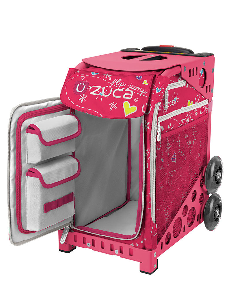 ZÜCA Pink SK8 Sport Rolling Bag (Figure Skating)