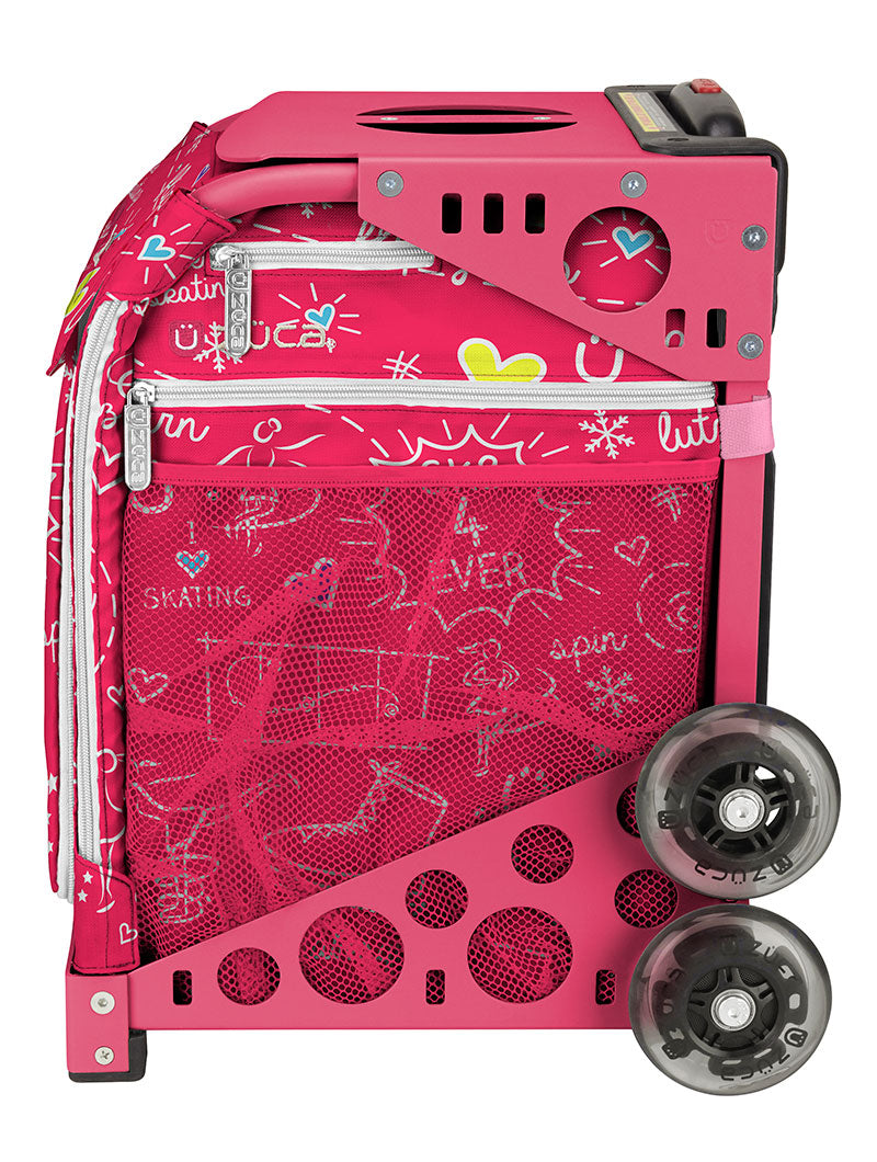 ZÜCA Pink SK8 Sport Rolling Bag (Figure Skating)