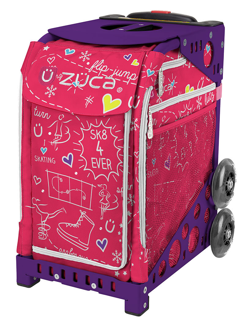 ZÜCA Pink SK8 Sport Rolling Bag (Figure Skating)
