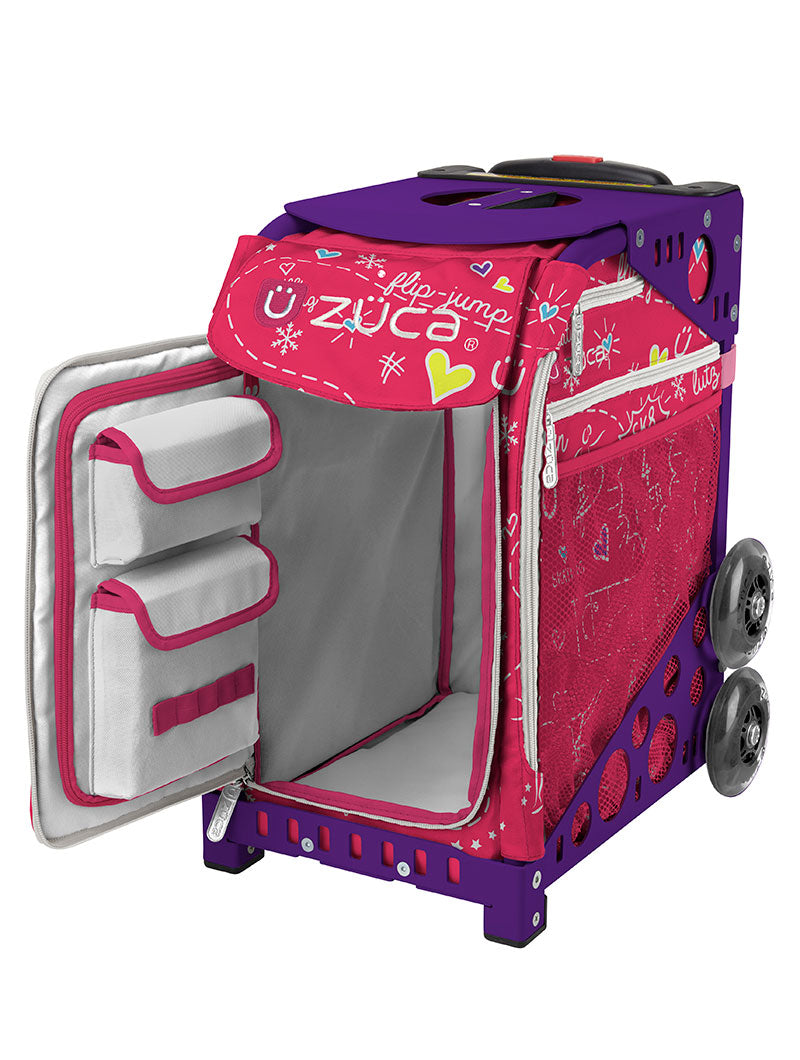 ZÜCA Pink SK8 Sport Rolling Bag (Figure Skating)