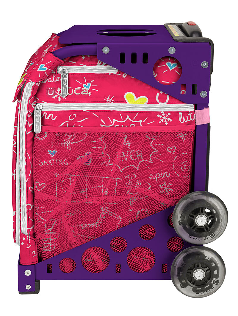 ZÜCA Pink SK8 Sport Rolling Bag (Figure Skating)