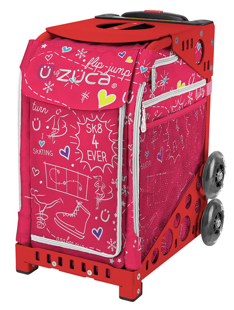 ZÜCA Pink SK8 Sport Rolling Bag (Figure Skating)