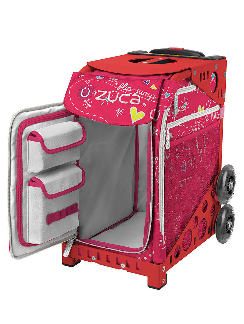 ZÜCA Pink SK8 Sport Rolling Bag (Figure Skating)