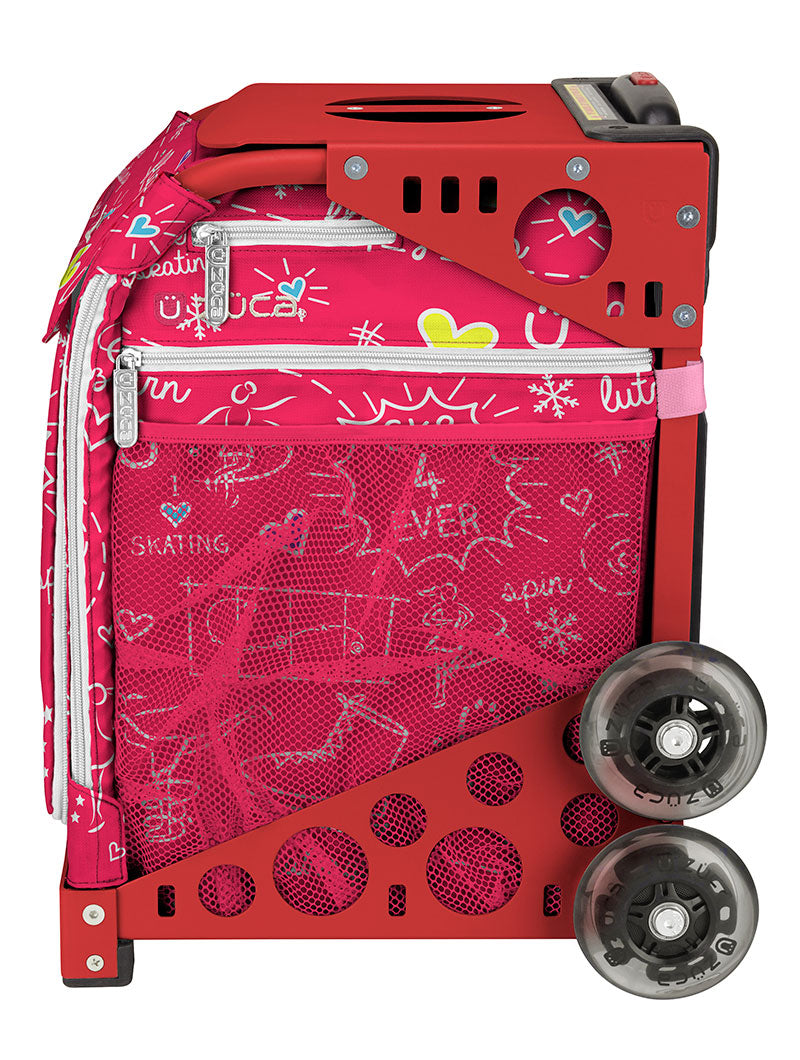 ZÜCA Pink SK8 Sport Rolling Bag (Figure Skating)