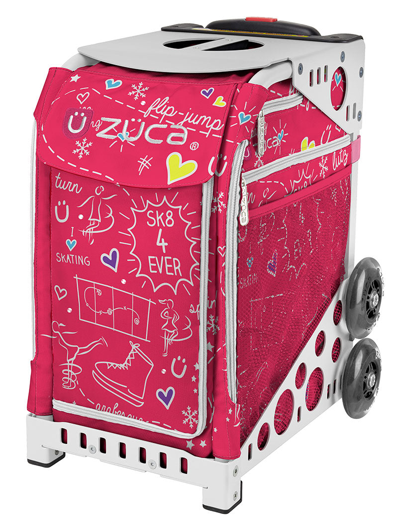 ZÜCA Pink SK8 Sport Rolling Bag (Figure Skating)