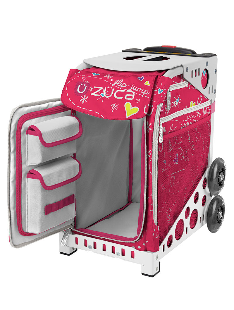 ZÜCA Pink SK8 Sport Rolling Bag (Figure Skating)