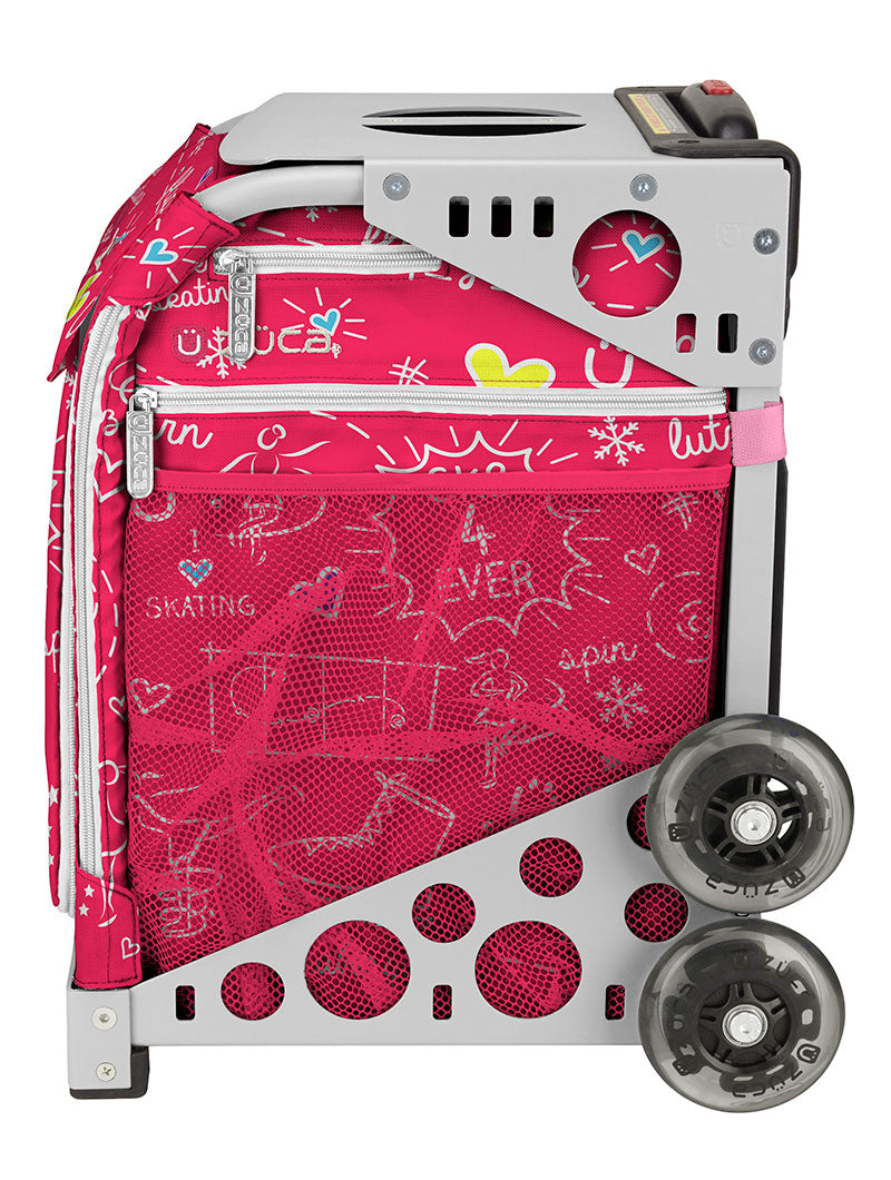 ZÜCA Pink SK8 Sport Rolling Bag (Figure Skating)